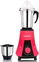 DOMEA® 2-in-1 Mixer Grinder – 550W Powerful Copper Motor 1.5L Liquid Jar + 400ml Chutney Jar 3 Speed + Pulse Stainless Steel Jars & Blades 2-Year Warranty