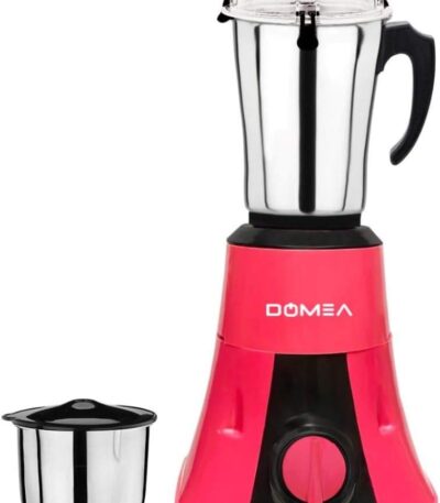 DOMEA® 2-in-1 Mixer Grinder – 550W Powerful Copper Motor 1.5L Liquid Jar + 400ml Chutney Jar 3 Speed + Pulse Stainless Steel Jars & Blades 2-Year Warranty