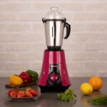 DOMEA® 2-in-1 Mixer Grinder – 550W Powerful Copper Motor 1.5L Liquid Jar + 400ml Chutney Jar 3 Speed + Pulse Stainless Steel Jars & Blades 2-Year Warranty
