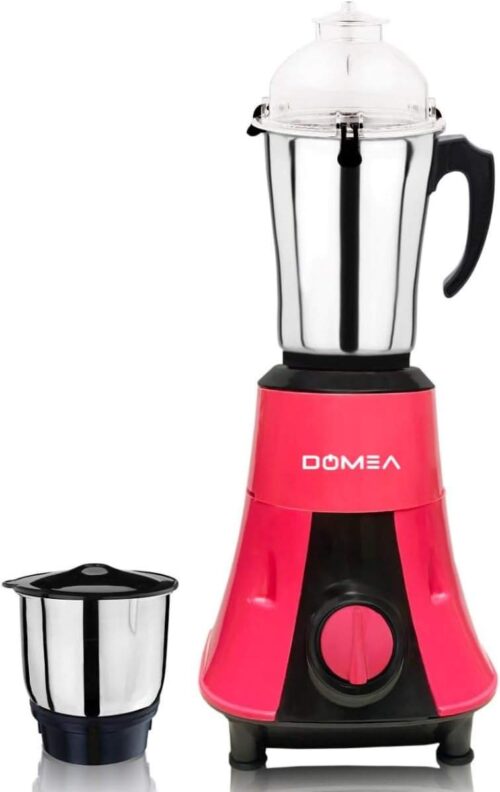 DOMEA® 2-in-1 Mixer Grinder – 550W Powerful Copper Motor 1.5L Liquid Jar + 400ml Chutney Jar 3 Speed + Pulse Stainless Steel Jars & Blades 2-Year Warranty