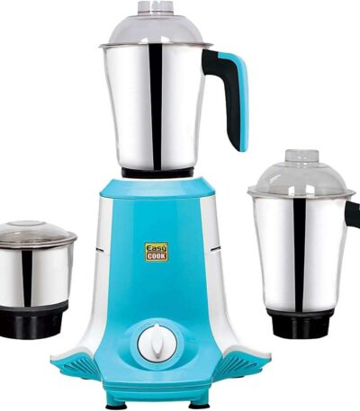EASY COOK Beauty Plus 750W Mixer Grinder 3 Stainless Steel Jars (1.75L, 750ml, 250g) 3-Speed with Incher Stainless Steel Blades
