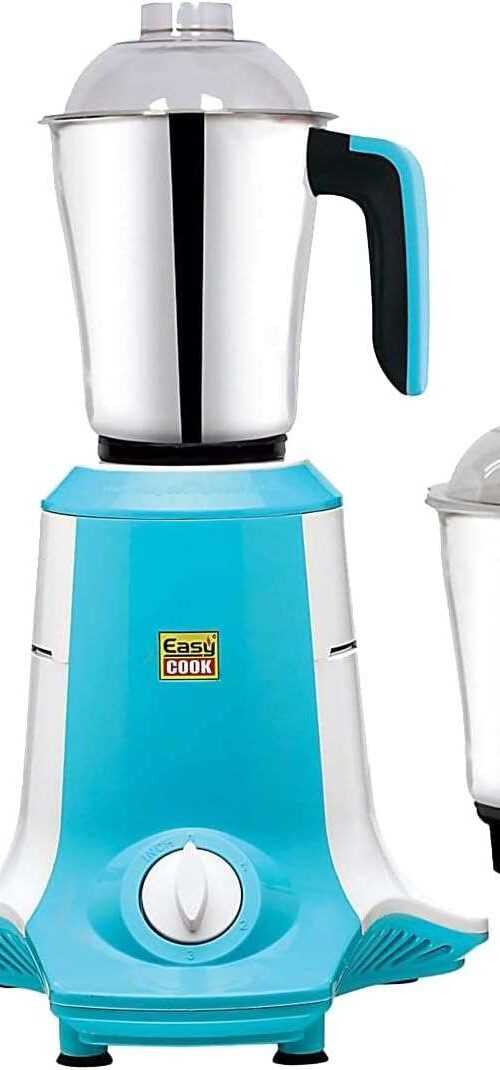 EASY COOK Beauty Plus 750W Mixer Grinder 3 Stainless Steel Jars (1.75L, 750ml, 250g) 3-Speed with Incher Stainless Steel Blades