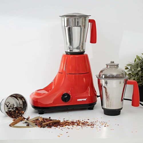 Geepas 750W 3-in-1 Mixer Grinder GSB5081N Stainless Steel Jars & Blades, 3 Speed, Twist Lock Safety Wet & Dry Grinding, Mixing, Juicing – 2-Year Warranty