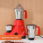 Geepas 750W 3-in-1 Mixer Grinder GSB5081N Stainless Steel Jars & Blades, 3 Speed, Twist Lock Safety Wet & Dry Grinding, Mixing, Juicing – 2-Year Warranty