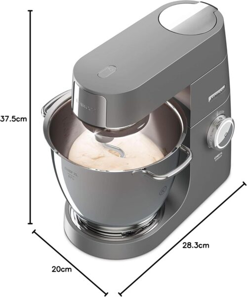 Kenwood Chef XL Titanium Stand Mixer 1700W – KVL8430S 6.7L Stainless Steel Bowl, 5 Attachments, Glass Blender, Meat Grinder, Multi Mill – Silver