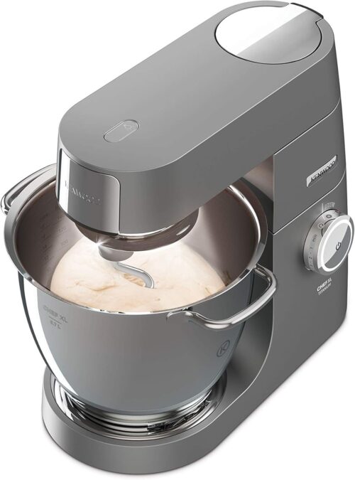 Kenwood Chef XL Titanium Stand Mixer 1700W – KVL8430S 6.7L Stainless Steel Bowl, 5 Attachments, Glass Blender, Meat Grinder, Multi Mill – Silver