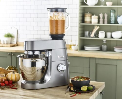 Kenwood Chef XL Titanium Stand Mixer 1700W – KVL8430S 6.7L Stainless Steel Bowl, 5 Attachments, Glass Blender, Meat Grinder, Multi Mill – Silver