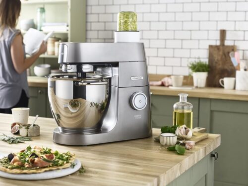 Kenwood Chef XL Titanium Stand Mixer 1700W – KVL8430S 6.7L Stainless Steel Bowl, 5 Attachments, Glass Blender, Meat Grinder, Multi Mill – Silver