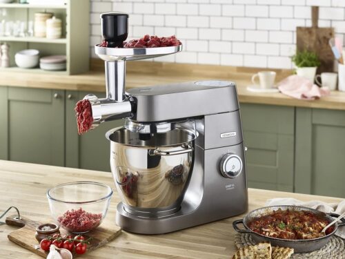 Kenwood Chef XL Titanium Stand Mixer 1700W – KVL8430S 6.7L Stainless Steel Bowl, 5 Attachments, Glass Blender, Meat Grinder, Multi Mill – Silver