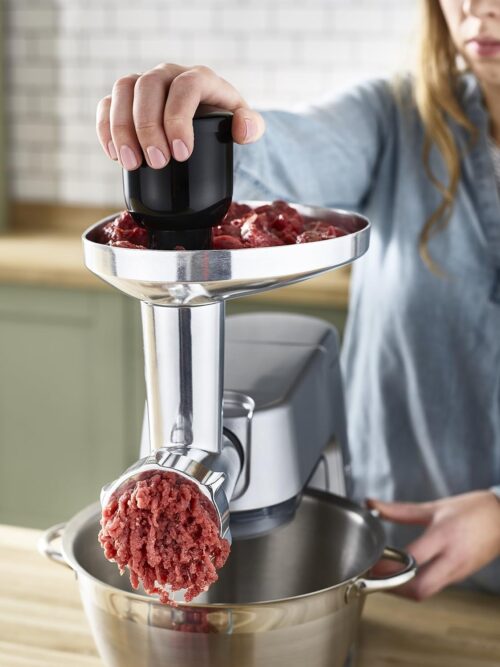 Kenwood Chef XL Titanium Stand Mixer 1700W – KVL8430S 6.7L Stainless Steel Bowl, 5 Attachments, Glass Blender, Meat Grinder, Multi Mill – Silver