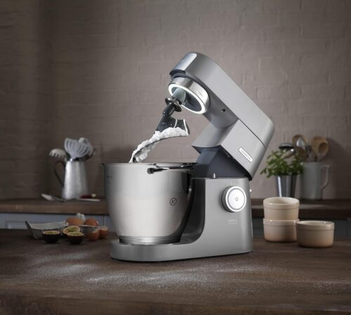 Kenwood Chef XL Titanium Stand Mixer 1700W – KVL8430S 6.7L Stainless Steel Bowl, 5 Attachments, Glass Blender, Meat Grinder, Multi Mill – Silver
