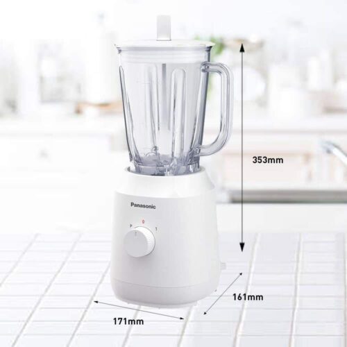 Panasonic 400W Blender with 2 Mills – MX-EX1021WTZ Compact Design, Stainless Steel Blades, 1-Year Warranty – White