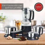 Panasonic Super Mixer Grinder 1000W – MX-AC400 3 Stainless Steel Jars + 1 Juicer Jar Powerful Motor, Durable Build – Black