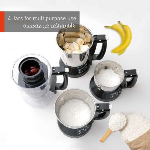 Panasonic Super Mixer Grinder 1000W – MX-AC400 3 Stainless Steel Jars + 1 Juicer Jar Powerful Motor, Durable Build – Black