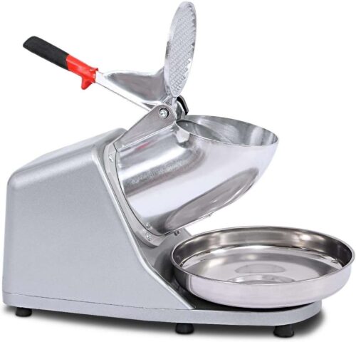 Electric Ice Crusher & Shaver Machine – 1450RPM, 65KGH, Stainless Steel Bowl – Snow Cone Maker for Cocktails, Smoothies & Ice Cream