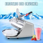 Electric Ice Crusher & Shaver Machine – 1450RPM, 65KGH, Stainless Steel Bowl – Snow Cone Maker for Cocktails, Smoothies & Ice Cream